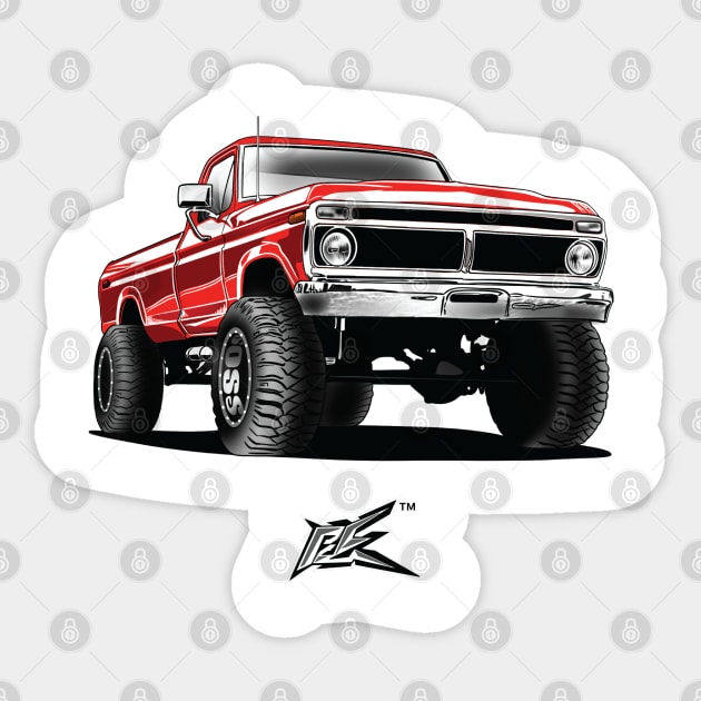 ford f250 obs truck red Sticker by naquash